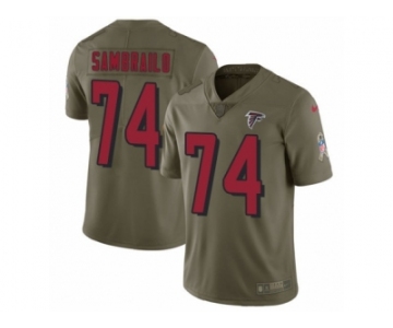 Youth Nike Atlanta Falcons #74 Ty Sambrailo Limited Olive 2017 Salute to Service NFL Jersey