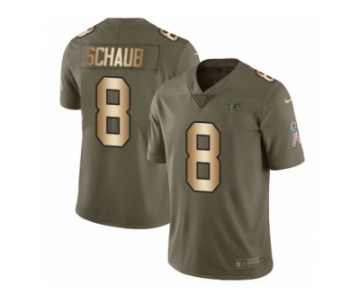 Youth Nike Atlanta Falcons #8 Matt Schaub Limited Olive Gold 2017 Salute to Service NFL Jersey