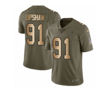 Youth Nike Atlanta Falcons #91 Courtney Upshaw Limited Olive Gold 2017 Salute to Service NFL Jersey