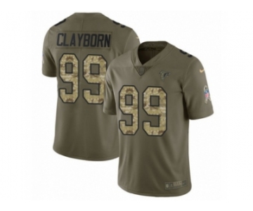 Youth Nike Atlanta Falcons #99 Adrian Clayborn Limited Olive Camo 2017 Salute to Service NFL Jersey