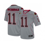 Men's Arizona Cardinals #11 Larry Fitzgerald Elite Lights Out Grey Football Jersey