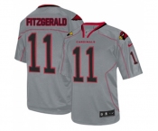 Men's Arizona Cardinals #11 Larry Fitzgerald Elite Lights Out Grey Football Jersey