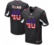 Men's Arizona Cardinals #40 Pat Tillman Elite Black Alternate USA Flag Fashion Football Jersey