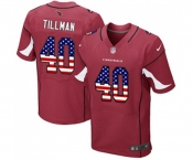 Men's Arizona Cardinals #40 Pat Tillman Elite Red Home USA Flag Fashion Football Jersey