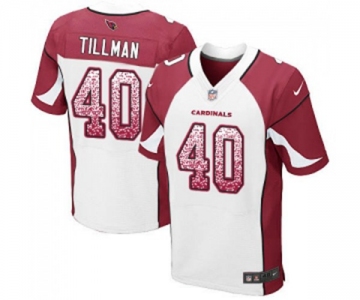 Men's Arizona Cardinals #40 Pat Tillman Elite White Road Drift Fashion Football Jersey