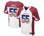 Men's Arizona Cardinals #55 Chandler Jones Elite White Road USA Flag Fashion Football Jersey