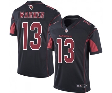 Men's Nike Arizona Cardinals #13 Kurt Warner Elite Black Rush Vapor Untouchable NFL Jersey