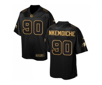 Men's Nike Arizona Cardinals #90 Robert Nkemdiche Elite Black Pro Line Gold Collection NFL Jersey