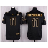 Nike Arizona Cardinals #11 Larry Fitzgerald Black Pro Line Gold Collection Jersey(Elite)