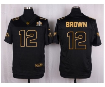 Nike Arizona Cardinals #12 John Brown Black Pro Line Gold Collection Jersey[Elite]