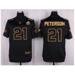 Nike Arizona Cardinals #21 Patrick Peterson Black Pro Line Gold Collection Jersey[Elite]