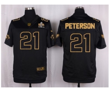 Nike Arizona Cardinals #21 Patrick Peterson Black Pro Line Gold Collection Jersey[Elite]