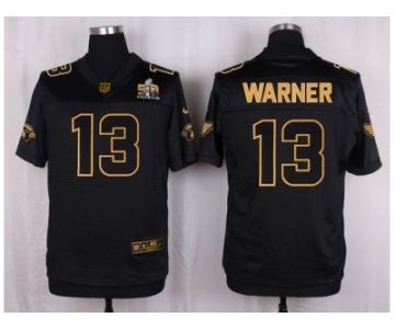 Nike Arizona Cardinals #3 Kurt Warner Black Pro Line Gold Collection Jersey[Elite]