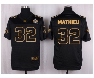 Nike Arizona Cardinals #32 Tyrann Mathieu Black Pro Line Gold Collection Jersey[Elite]