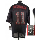 nike nfl jerseys arizona cardinals #11 larry fitzgerald black[Elite lights out signature]