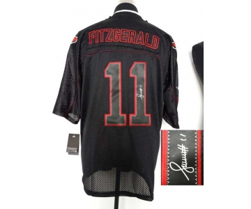 nike nfl jerseys arizona cardinals #11 larry fitzgerald black[Elite lights out signature]