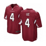 Men's Arizona Cardinals #4 Andy Lee Game Red Team Color Football Jersey