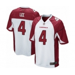 Men's Arizona Cardinals #4 Andy Lee Game White Football Jersey