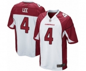 Men's Arizona Cardinals #4 Andy Lee Game White Football Jersey