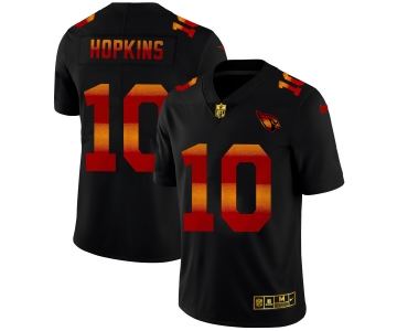 Arizona Cardinals #10 DeAndre Hopkins Men's Black Nike Red Orange Stripe Vapor Limited NFL Jersey