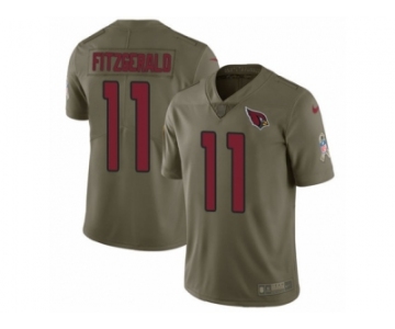 Men Nike Arizona Cardinals #11 Larry Fitzgerald Limited Olive 2017 Salute to Service NFL Jersey