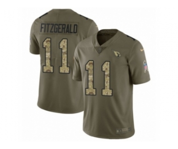 Men Nike Arizona Cardinals #11 Larry Fitzgerald Limited Olive Camo 2017 Salute to Service NFL Jersey