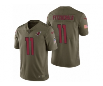 Men Nike Arizona Cardinals #11 Larry Fitzgerald Olive 2017 Salute to Service Limited Jerseys