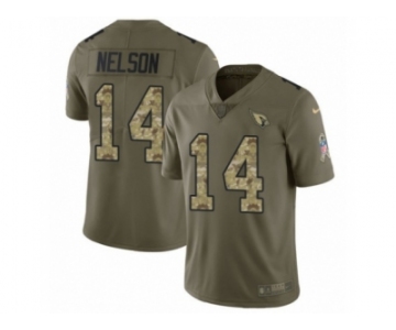 Men Nike Arizona Cardinals #14 J.J. Nelson Limited Olive Camo 2017 Salute to Service NFL Jersey