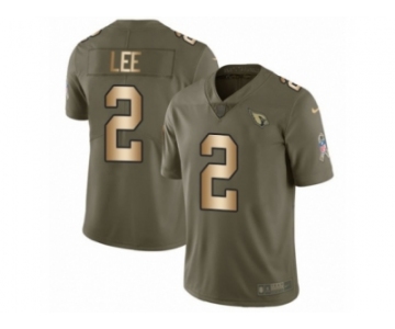 Men Nike Arizona Cardinals #2 Andy Lee Limited Olive Gold 2017 Salute to Service NFL Jersey