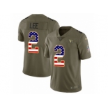 Men Nike Arizona Cardinals #2 Andy Lee Limited Olive USA Flag 2017 Salute to Service NFL Jersey