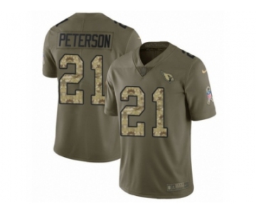 Men Nike Arizona Cardinals #21 Patrick Peterson Limited Olive Camo 2017 Salute to Service NFL Jersey