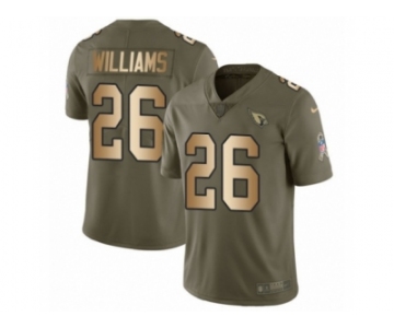 Men Nike Arizona Cardinals #26 Brandon Williams Limited Olive Gold 2017 Salute to Service NFL Jersey