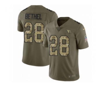 Men Nike Arizona Cardinals #28 Justin Bethel Limited Olive Camo 2017 Salute to Service NFL Jersey