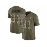 Men Nike Arizona Cardinals #31 David Johnson Limited Olive Camo 2017 Salute to Service NFL Jersey