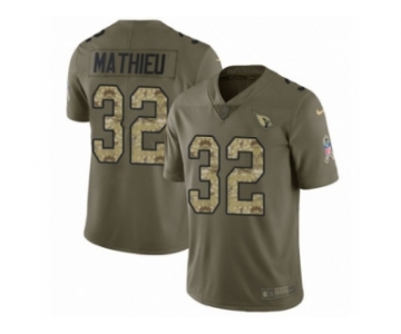 Men Nike Arizona Cardinals #32 Tyrann Mathieu Limited Olive Camo 2017 Salute to Service NFL Jersey