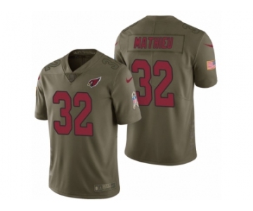 Men Nike Arizona Cardinals #32 Tyrann Mathieu Olive 2017 Salute to Service Limited Jerseys