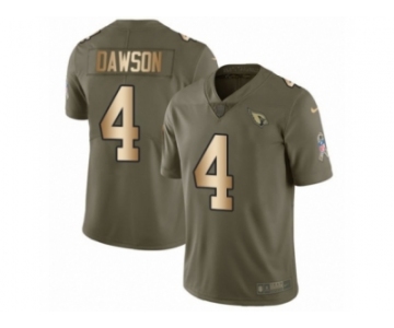 Men Nike Arizona Cardinals #4 Phil Dawson Limited Olive Camo 2017 Salute to Service NFL Jersey