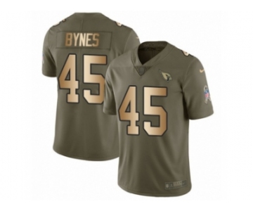 Men Nike Arizona Cardinals #45 Josh Bynes Limited Olive Gold 2017 Salute to Service NFL Jersey