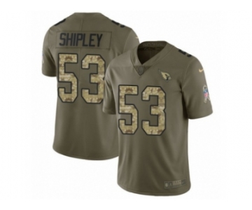 Men Nike Arizona Cardinals #53 A.Q. Shipley Limited Olive Camo 2017 Salute to Service NFL Jersey