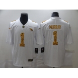 Men's Arizona Cardinals #1 Kyler Murray 2020 White Leopard Print Fashion Limited Stitched Jersey