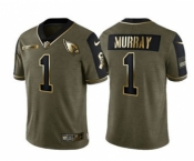 Men's Arizona Cardinals #1 Kyler Murray 2021 Olive Golden Salute To Service Limited Stitched Football Jersey