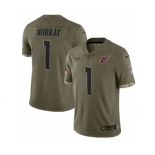 Men's Arizona Cardinals #1 Kyler Murray 2022 Olive Salute To Service Limited Stitched Jersey