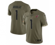 Men's Arizona Cardinals #1 Kyler Murray 2022 Olive Salute To Service Limited Stitched Jersey