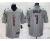 Men's Arizona Cardinals #1 Kyler Murray LOGO Grey Atmosphere Fashion 2022 Vapor Untouchable Stitched Nike Limited Jersey