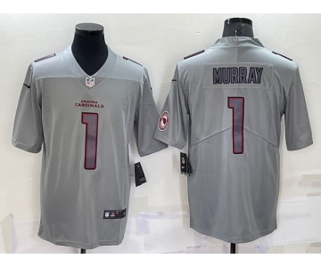 Men's Arizona Cardinals #1 Kyler Murray LOGO Grey Atmosphere Fashion 2022 Vapor Untouchable Stitched Nike Limited Jersey