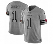 Men's Arizona Cardinals #1 Kyler Murray Limited Gray Team Logo Gridiron Football Jersey