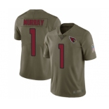 Men's Arizona Cardinals #1 Kyler Murray Limited Olive 2017 Salute to Service Football Jersey