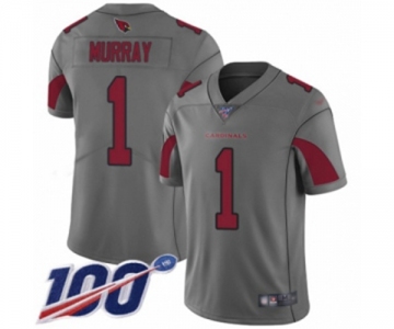 Men's Arizona Cardinals #1 Kyler Murray Limited Silver Inverted Legend 100th Season Football Jersey