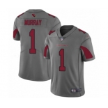 Men's Arizona Cardinals #1 Kyler Murray Limited Silver Inverted Legend Football Jersey