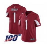 Men's Arizona Cardinals #1 Kyler Murray Red Team Color Vapor Untouchable Limited Player 100th Season Football Jersey